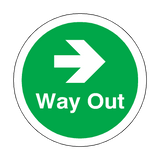 Way Out Right Arrow Floor Marker Sticker | Safety-Label.co.uk