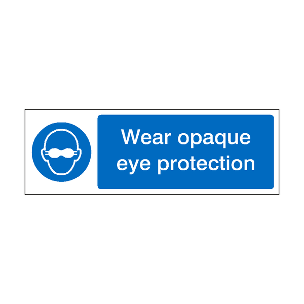Wear Opaque Eye Protection Label | Safety-Label.co.uk