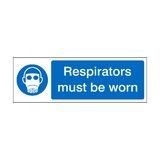 Respirators Must Be Worn Label | Safety-Label.co.uk