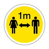 1 Metre Gap Floor Sticker - Yellow | Safety-Label.co.uk