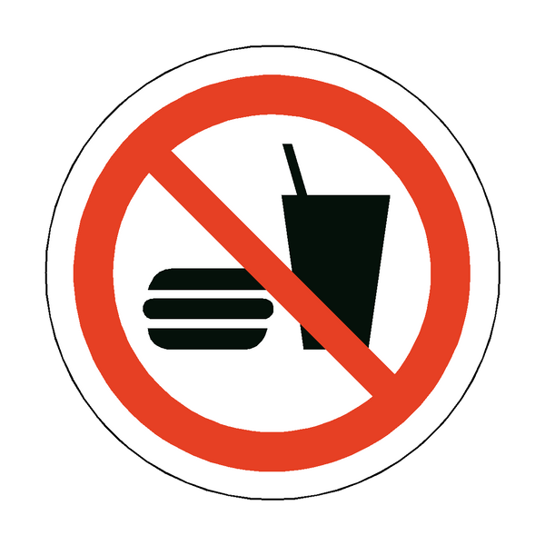 No Food Or Drink Floor Marker Sticker | Safety-Label.co.uk