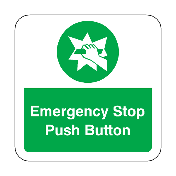 Emergency Stop Push Button Floor Graphics Sticker | Safety-Label.co.uk