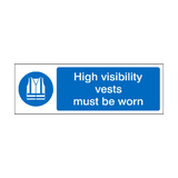 High Visibility Vests Must Be Worn Label | Safety-Label.co.uk