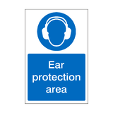 Ear Protection Area Sticker | Safety-Label.co.uk