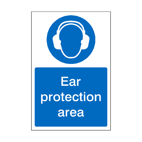 Ear Protection Area Sticker | Safety-Label.co.uk