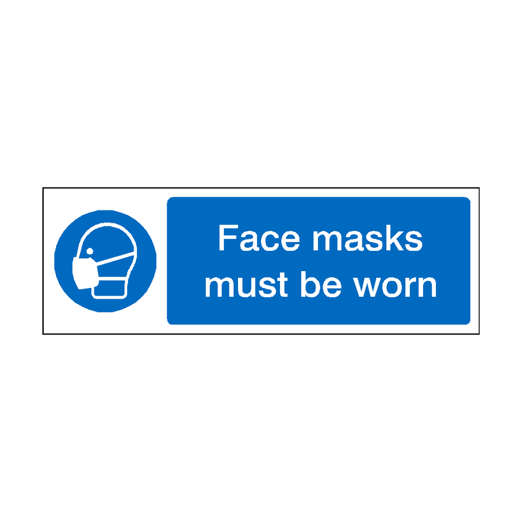 Mask Protection Label Face Masks Must Be Worn Label | Safety-Label.co.uk