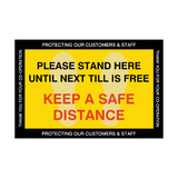 Please Stand Here Until Next Till Is Free Floor Vinyl Sticker | Safety-Label.co.uk
