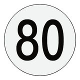 Reflective 80 Kph Speed Limit Sticker International | Safety-Label.co.uk