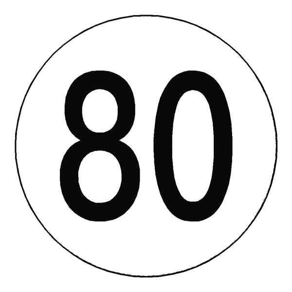 80 Kph Speed Limit Sticker International