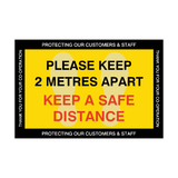 Please Keep 2 Metres Apart Floor Vinyl Sticker | Safety-Label.co.uk