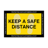 Keep A Safe Distance Floor Vinyl Sticker | Safety-Label.co.uk