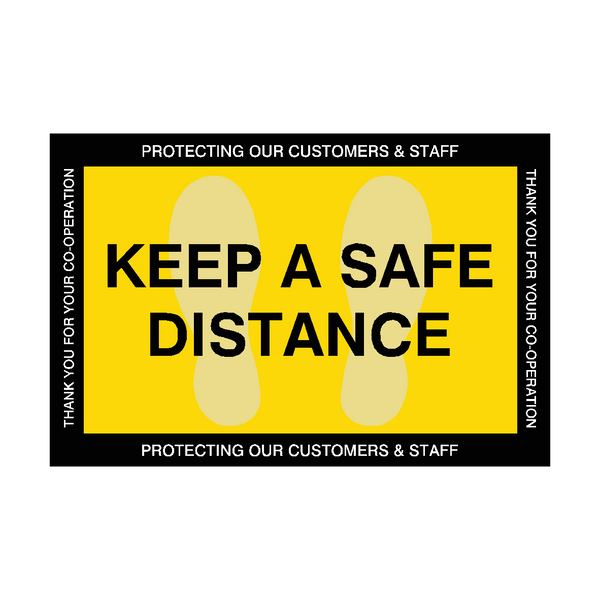 Keep A Safe Distance Floor Vinyl Sticker | Safety-Label.co.uk