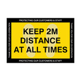 Keep 2M Distance At All Times Floor Vinyl Sticker | Safety-Label.co.uk