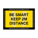Be Smart Keep 2M Distance Floor Vinyl Sticker | Safety-Label.co.uk