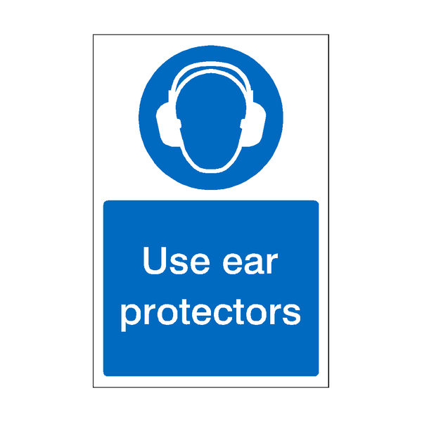 Use Ear Protectors Sticker | Safety-Label.co.uk