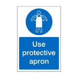 Use Protective Apron Sticker | Safety-Label.co.uk