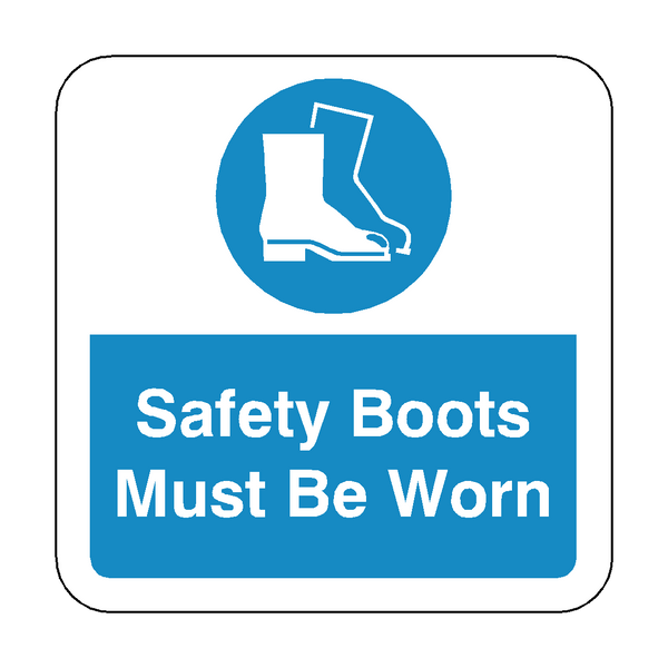 Safety Boots Must Be Worn Floor Graphics Sticker | Safety-Label.co.uk