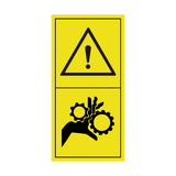 Warning Machinery Crush Sticker | Safety-Label.co.uk
