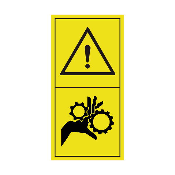 Warning Machinery Crush Sticker | Safety-Label.co.uk