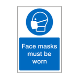 Face Masks Must Be Worn Sticker | Safety-Label.co.uk