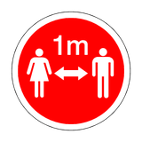 1 Metre Gap Floor Sticker - Red | Safety-Label.co.uk