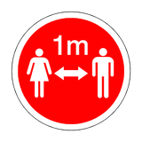1 Metre Gap Floor Sticker - Red | Safety-Label.co.uk