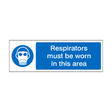Respirators Must Be Worn In This Area Label | Safety-Label.co.uk