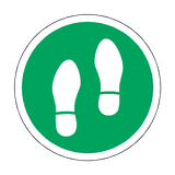 Social Distancing Footprint Floor Sticker - Green | Safety-Label.co.uk