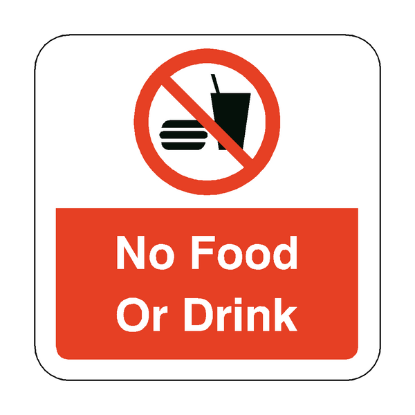 No Food Or Drink Floor Graphics Sticker | Safety-Label.co.uk