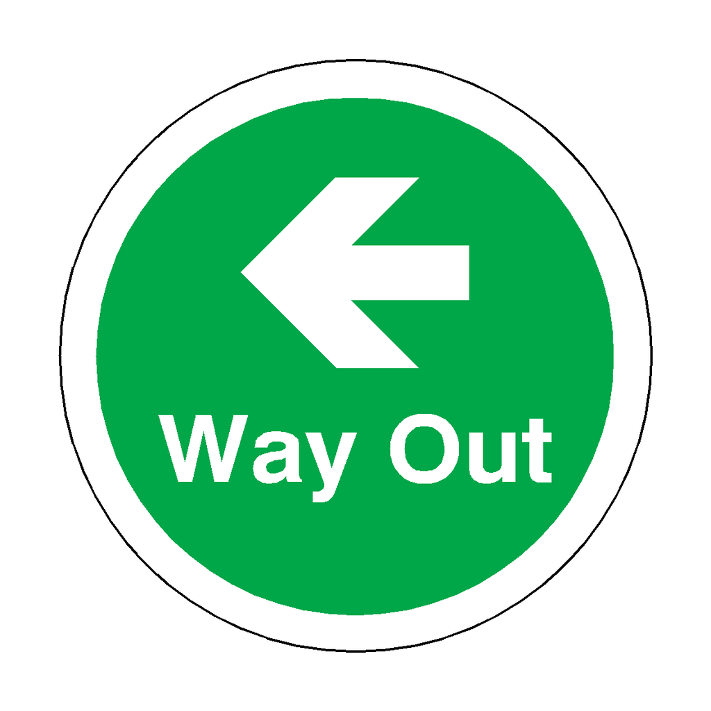 Left Out Sticker Way Out Left Arrow Floor Marker Sticker