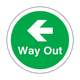 Way Out Left Arrow Floor Marker Sticker | Safety-Label.co.uk