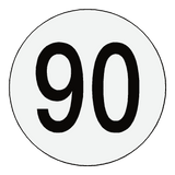 Reflective 90 Kph Speed Limit Sticker International | Safety-Label.co.uk