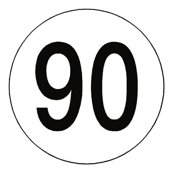 90 Speed Limit Sign Sticker 90 Kph Speed Limit Sticker International | Safety-Label.co.uk