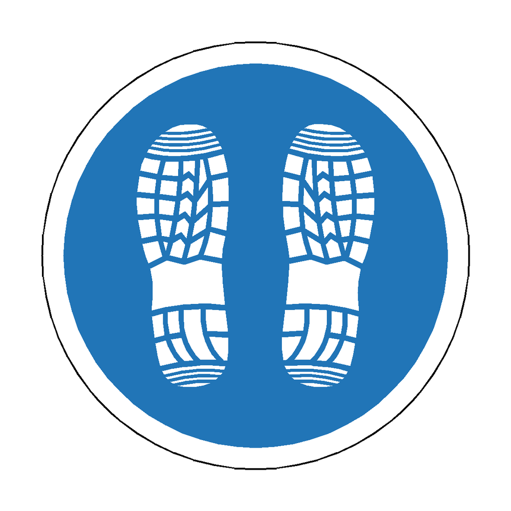Bootprint Floor Sticker - Blue | Safety-Label.co.uk