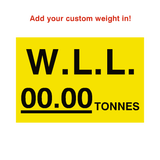 W.L.L Sticker Tonnes Yellow Custom Weight | Safety-Label.co.uk