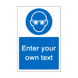 Wear Eye Protection Custom Mandatory Sticker | Safety-Label.co.uk