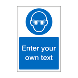 Wear Eye Protection Custom Mandatory Sticker | Safety-Label.co.uk