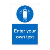 Use Protective Apron Custom Mandatory Sticker | Safety-Label.co.uk