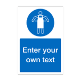 Use Protective Apron Custom Mandatory Sticker | Safety-Label.co.uk