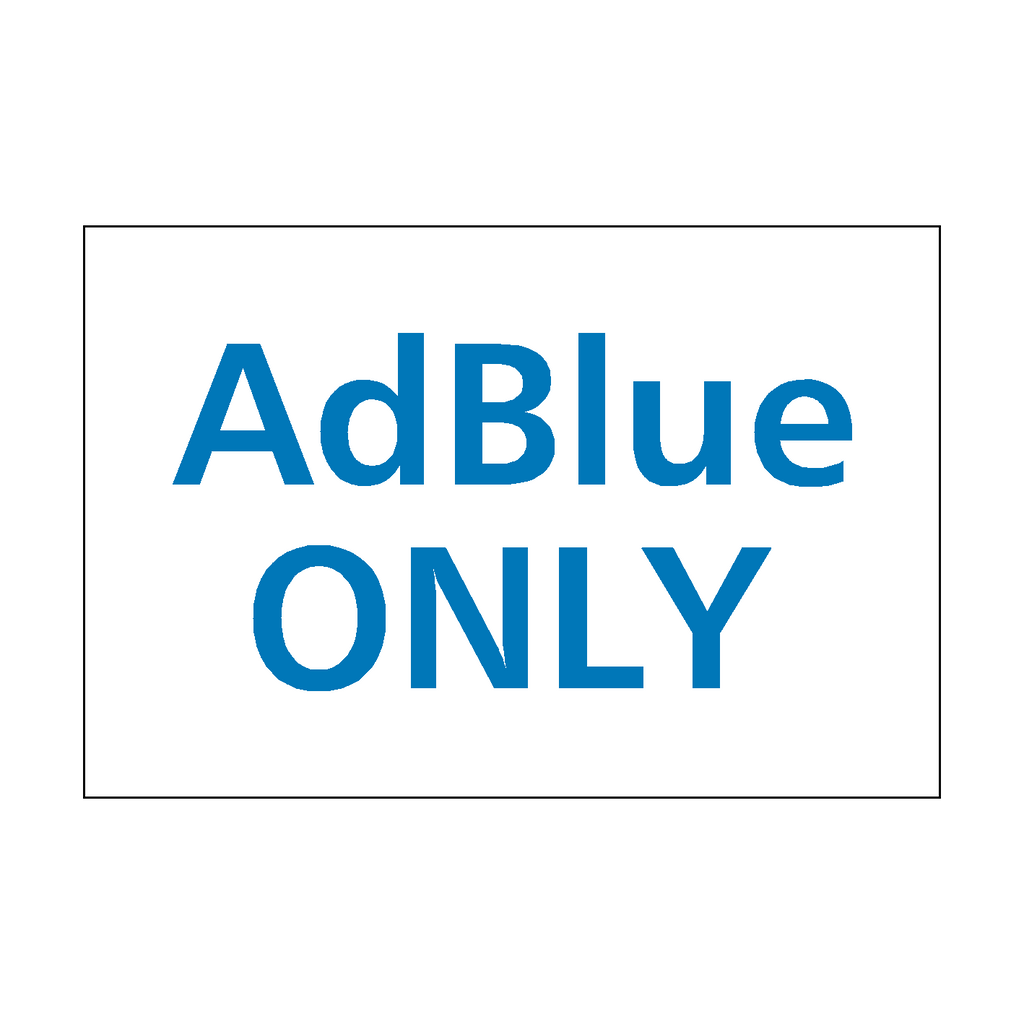 AdBlue Only Car Sticker