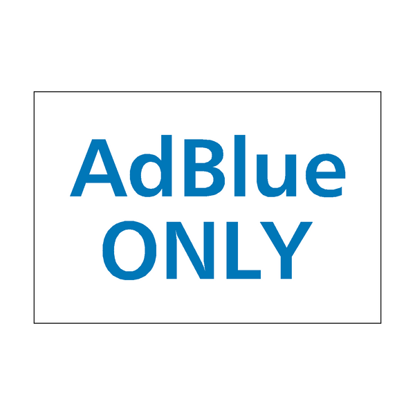 AdBlue Only Car Sticker | Safety-Label.co.uk