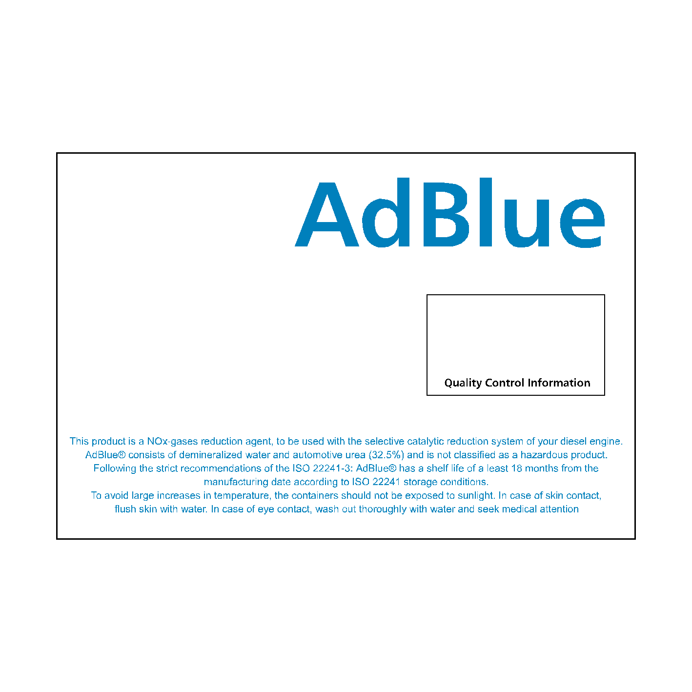 Adblue Sample Label AdBlue IBC Container Sticker | Safety-Label.co.uk
