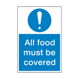 All Food Must Be Covered Sign | Safety-Label.co.uk