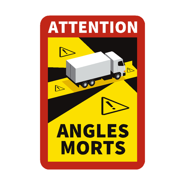 Blind Spot Angles Morts Truck Sticker - Safety-label.co.uk