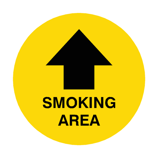 Smoking Area Arrow Floor Sticker | Safety-Label.co.uk