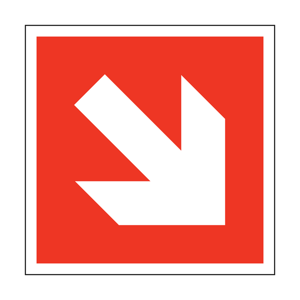 Arrow Safety Sticker Down Right | Safety-Label.co.uk