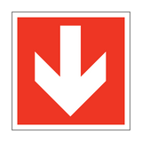 Arrow Safety Sticker Down | Safety-Label.co.uk