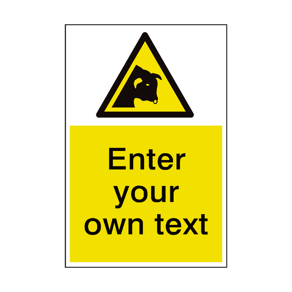 Bull Warning Custom Hazard Sticker | Safety-Label.co.uk