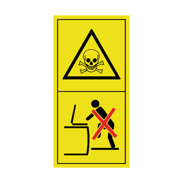 Beware Poisonous Gases - Do Not Open Containers Sticker | Safety-Label.co.uk
