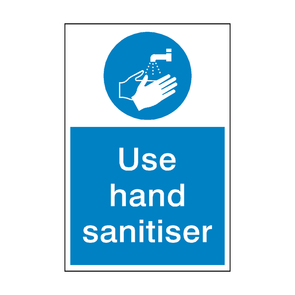 Use Hand Sanitiser Sticker | Safety-Label.co.uk